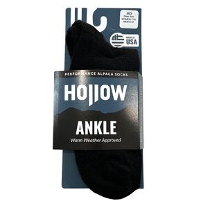 Hollow Alpaca Ankle Socks Medium Black Unisex men’s women’s comfy outdoors NWT